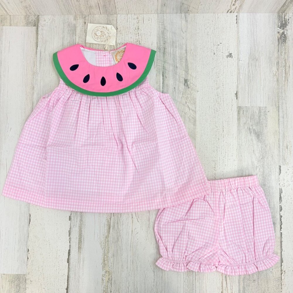 The Beaufort Bonnet Company Watermelon Tabitha's Teacher's Pet Set 3T NWT